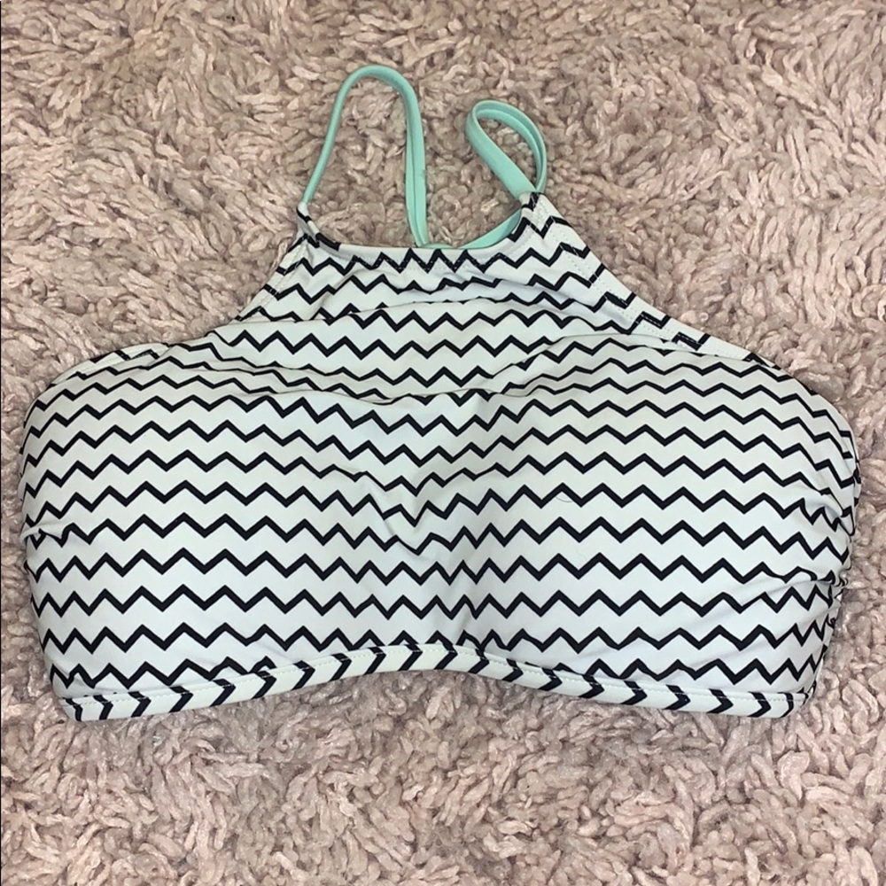 High neck chevron bikini top